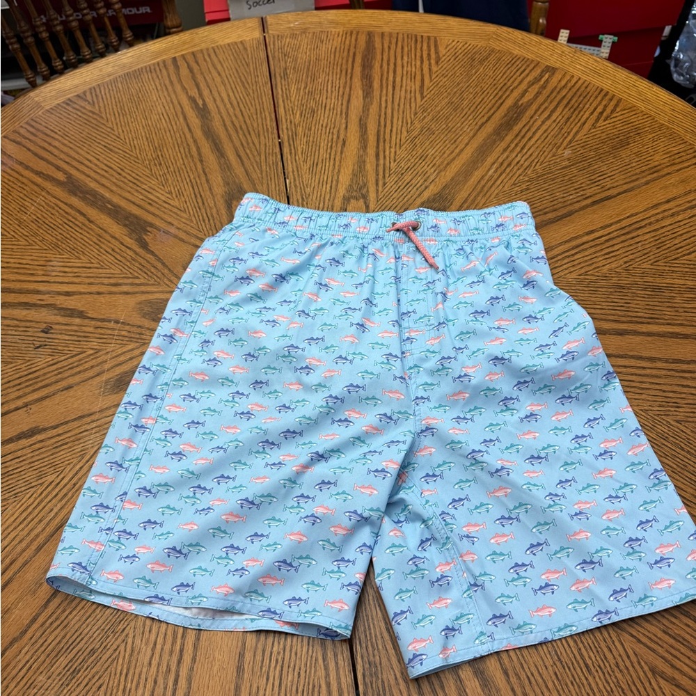 New with Tags Class Club Blue Swim Shorts with Fish Design